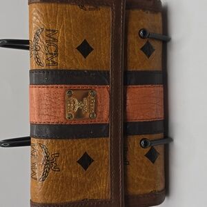 MCM Brown and Orange Leather Wallet